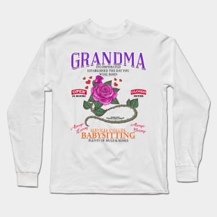 Grandma Inc Services Include Babysitting Funny Mothers Day Novelty Gift Long Sleeve T-Shirt